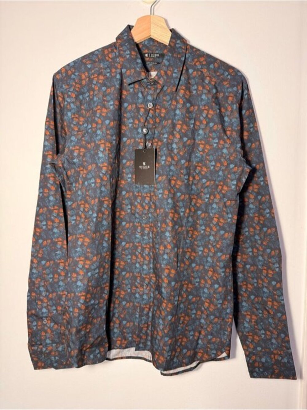 Tiger of Sweden Cotton Navy Button-Down Shirt size 40